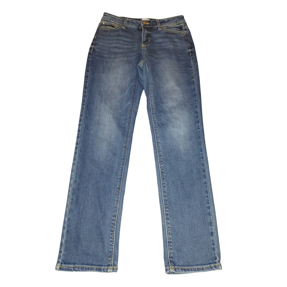 Time and Tru Womens Straight Leg Jeans Medium Wash Blue Denim Size 6 Regular